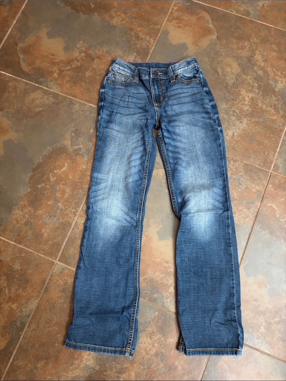 Wrangler girls Blue Wash Straight Jeans size 12 slim